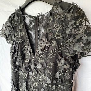 Floral appliqué mermaid gown